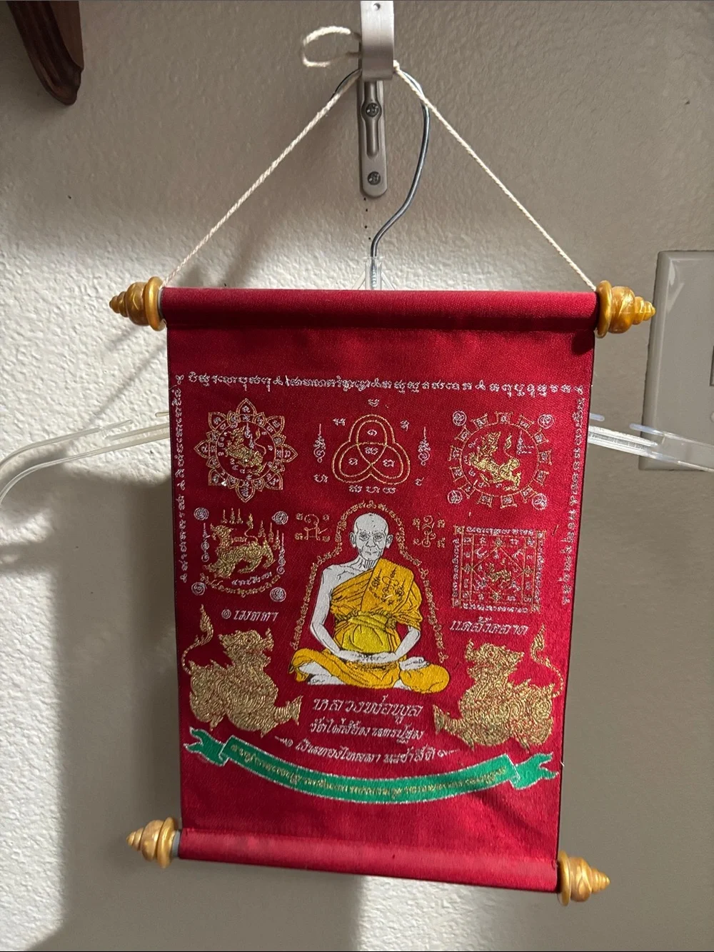 Red Buddhist Monk Decorative Wall Hanging